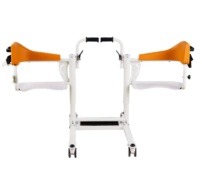 Hot Sale Movable Nursing Adjustable Control Manual Rehabilitation Patient Transfer Commode Chair for Elderly