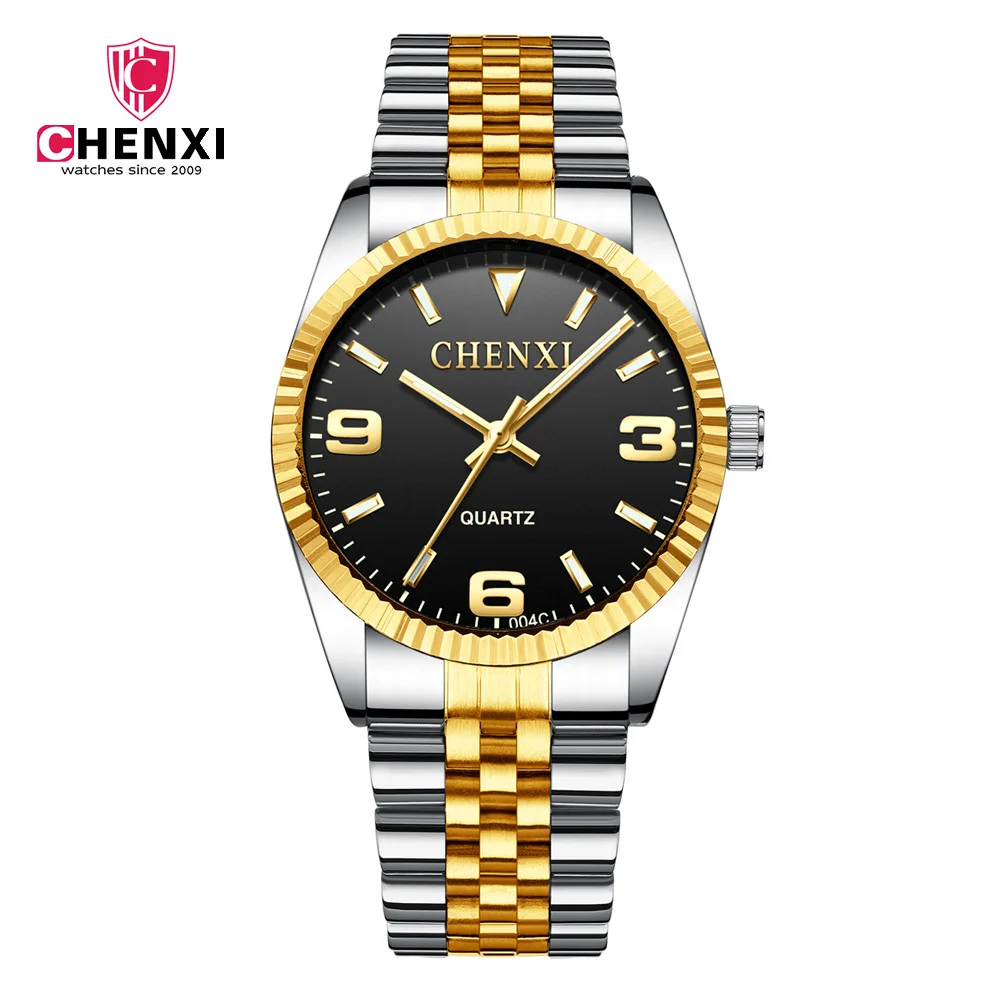 CHENXI 004 Valentine Day Gift Watches Women Men Simple Couple Quartz Luxury  Stainless Steel Wristwatches Men's Waterproof Watch