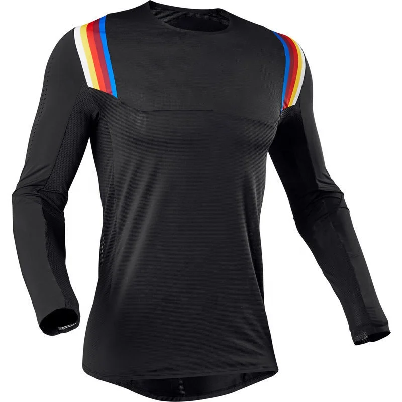 Maillot Vtt Homme Manche Longue Maillot De Cyclisme JPOJPO Manches Longues - Tissu Respirant Pour VTT Et