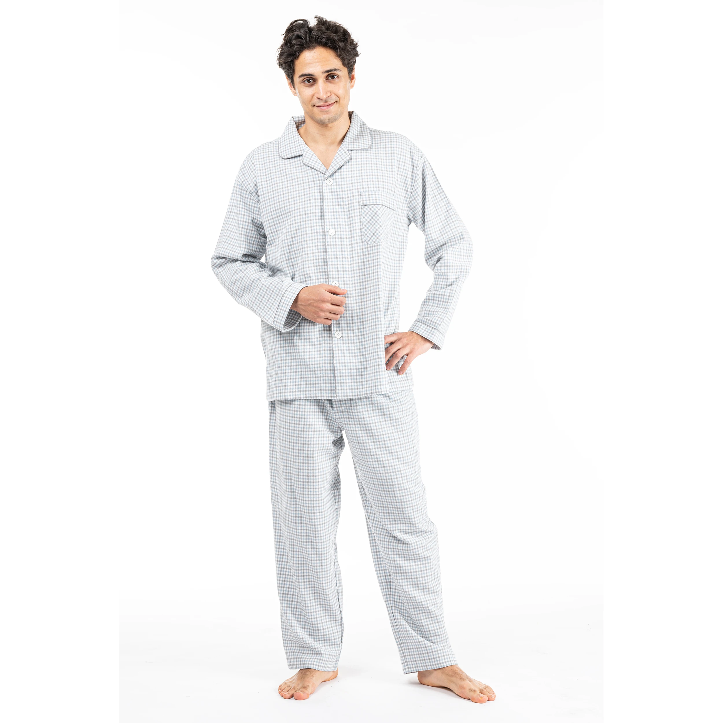 long sleeve pajama shirt mens