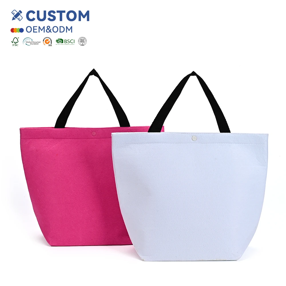 Hot Selling Eco-Friendly Custom Color Felt Tote Shopping Bag Wholesale Customizable Plain Design