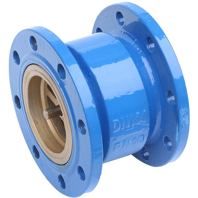 Manual Vertical And Horizontal One-Way Flow Backstop Ductile Iron Flange Muffler Check Valve