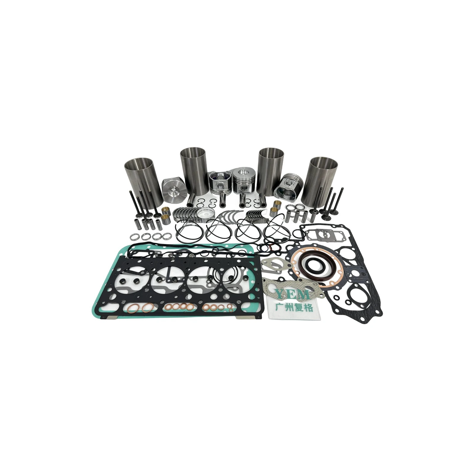 Compatible for Kubota D600 Overhaul Repair Kit With Bearings Piston Rings Full Gasket Set Valve Liner Kit Genuine Engine Parts