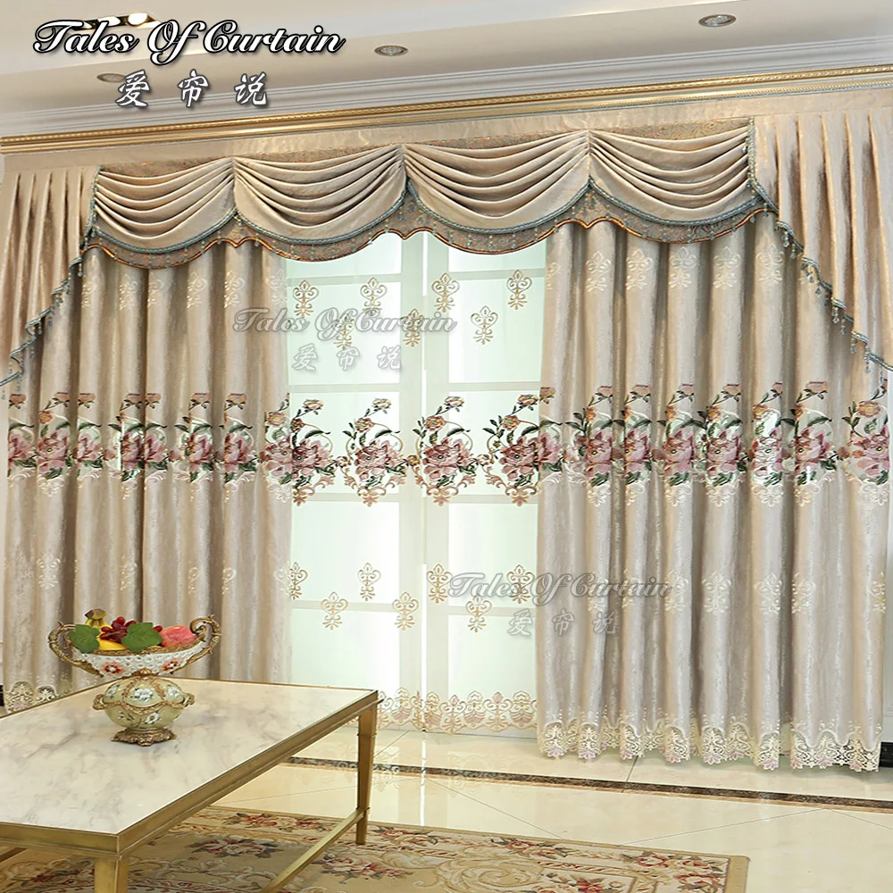 Tales Of Curtain Fancy Design With Split Joint Lace For Living Room Chenille Curtain Fabric Buy Fancy Living Room Curtains