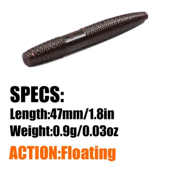 Soft Worm Floating Ned Rig Lure Artificial Soft Bait 10-Piece Without Hooks for Bass and Mandarin Fish in Black Pit – Soft Lure – view 5