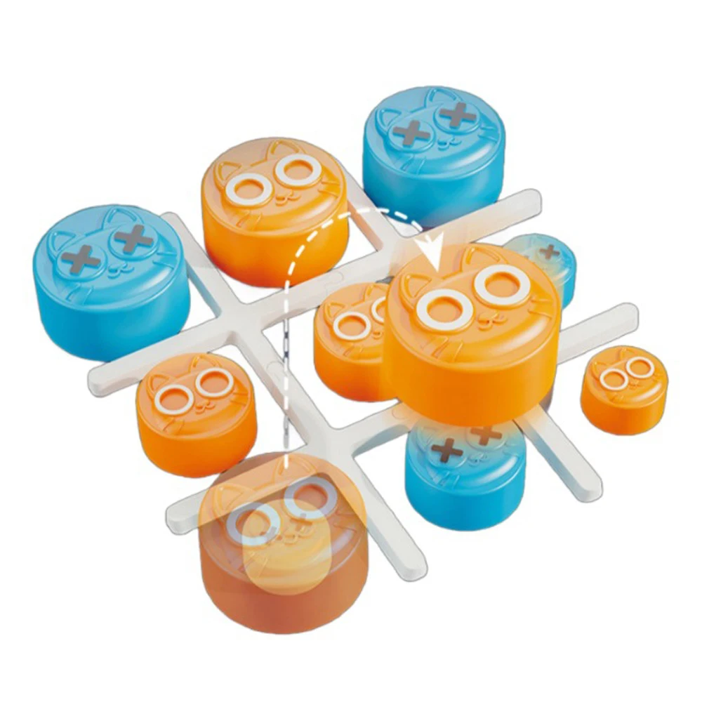 Fun 3D Quantum Gobbling Tic-Tac-Toe Board Game with Nested Stacking Pieces - on the Go Travel Game in a Portable Plastic Box