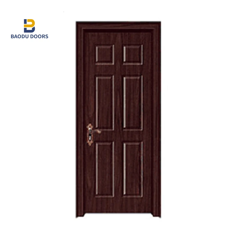 Wood Door Solid American Designs Style High Quality Interior Position Pvc Security Doors Steel Wood Swing Graphic Design Modern