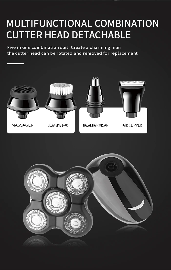 KM-1111 Factory price waterproof cordless painless multifunction hair shaver 5 in 1 men electric