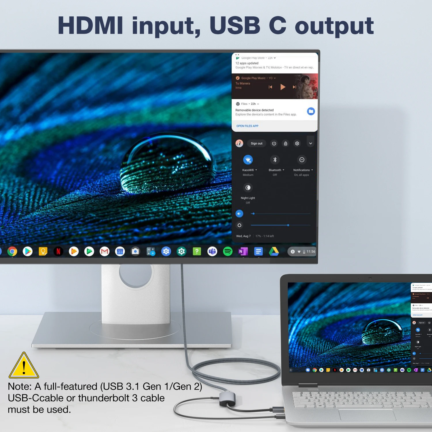 ULT-Unite Adapter 4K 60Hz Type C Converter High Definition Resolution Audio Video Cable HDMI to USB C Male to Female Adapter