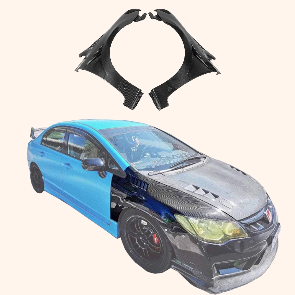 For Honda 06-08 Civic FD2 J2 Style Carbon Fiber Front Bumper