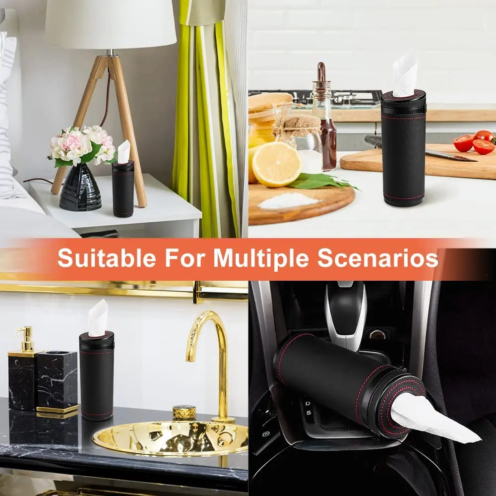 Автомобильный держатель для салфеток автомобильный Цилиндрическая Коробка из искусственной кожи Круглый чашки функция сломанного