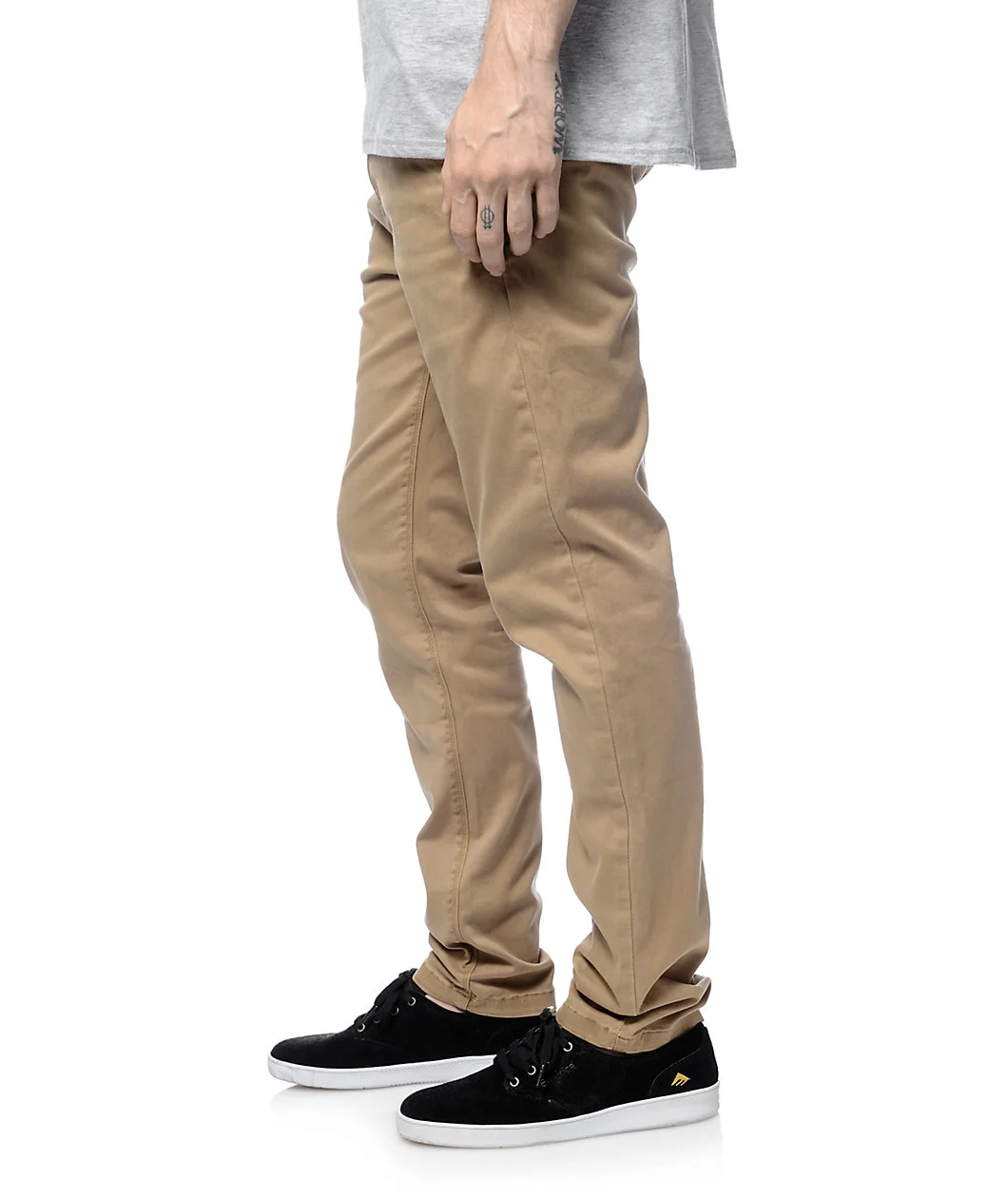 Men's Vintage Khaki Slim Fit Cotton Spandex Twill Chino Pants - Buy 98 ...