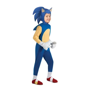 Kids Cosplay Halloween Full Body Suits 3D Style the Sonic Youth Jumpsuit Halloween Sonic Hedgehog Costumes