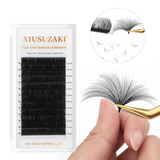 XIUSUZAKI Wholesale 8-25mm Siberian Individual Faux Mink Easy fan Professional Classic Eyelash Tray volume Lash Extensions
