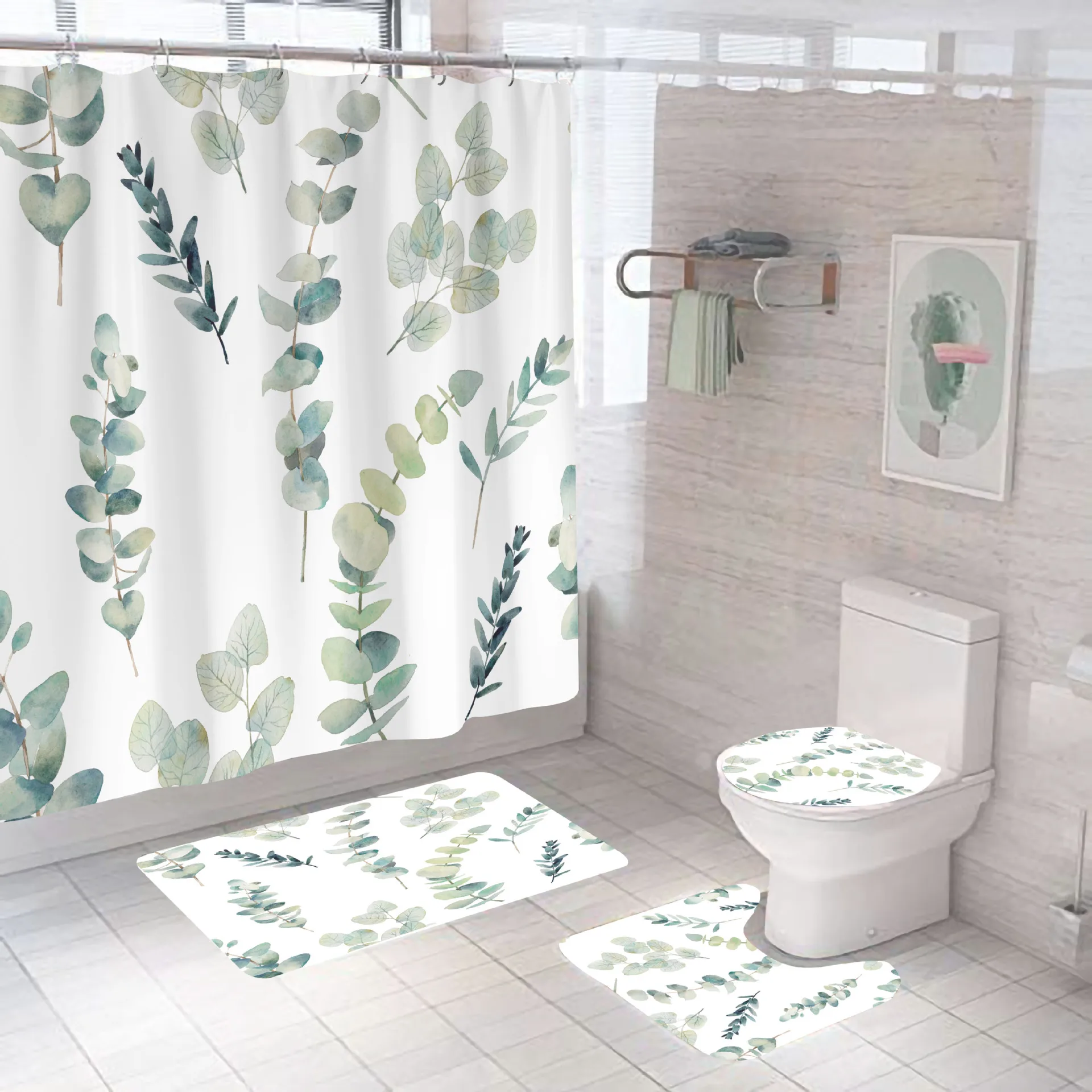 Custom Made Bathroom 4 Pieces Black Girl Shower Curtains Sets