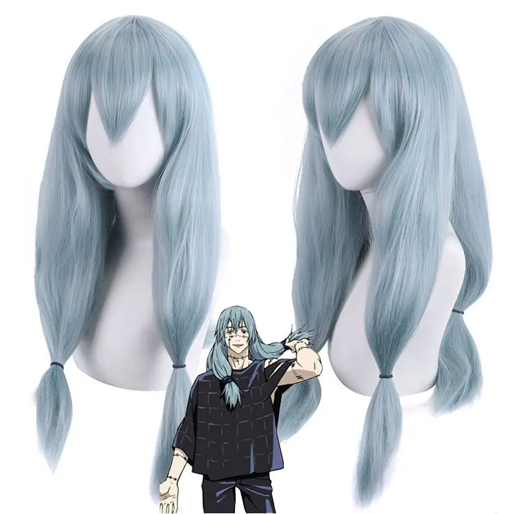Anime Jujutsu Kaisen Mahito Roleplay Lake Blue Wig Long Hair Synthetic Thickened Anime Cosplay Costume Ponytail Wig Buy Cosplay Wig Anime Costumes Cosplay Costume Product On Alibaba Com