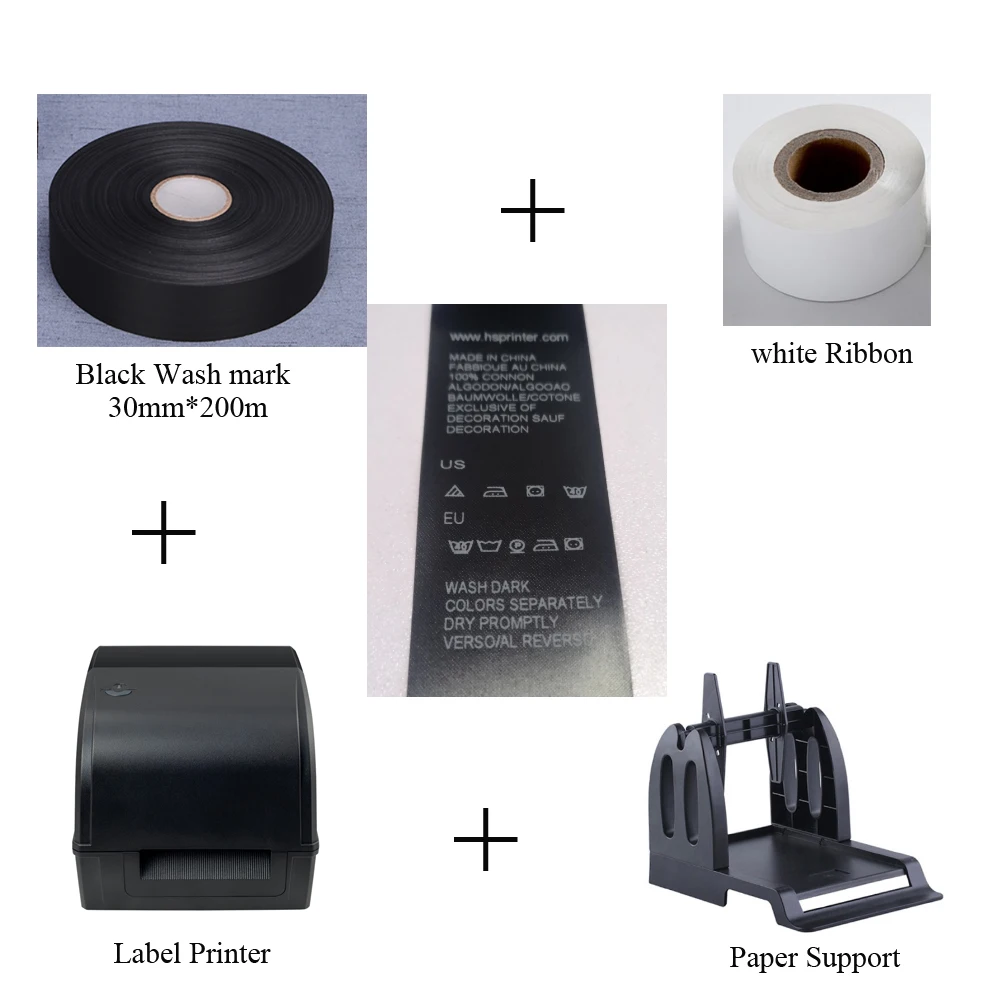 HSPOS 110mm Ribbon Address 4x6 Shipping Label Thermal Transfer Washing Care Mini Sticker Printer Machine for Clothing Store