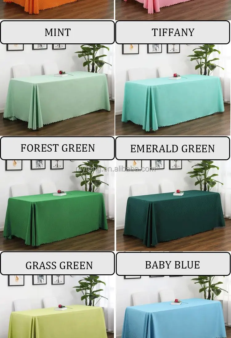 Washable Polyester Rectangular Table Cloth for Wedding, Buffet, Parties ...