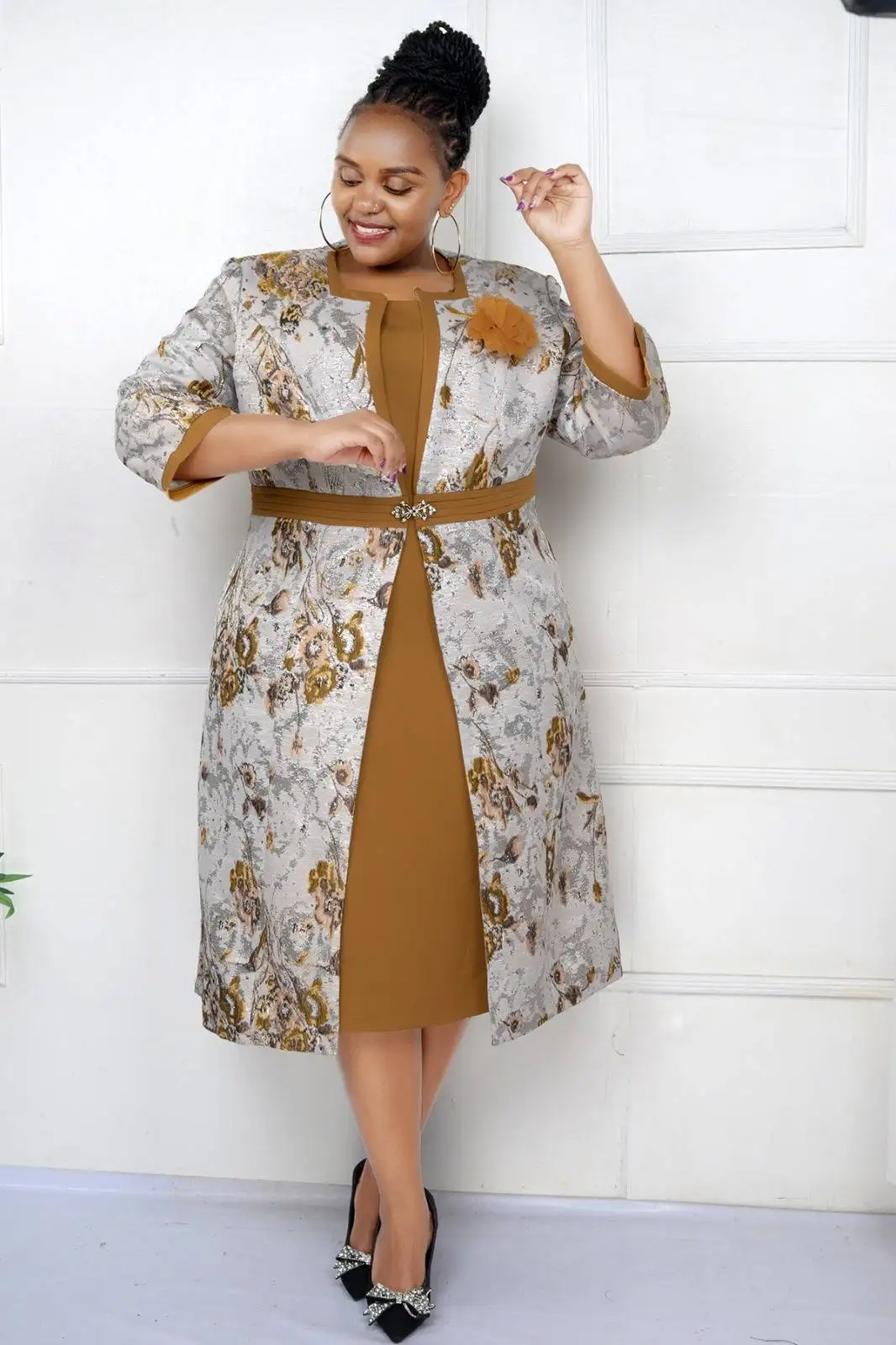 knee length dresses for ladies Anila Fiza Suit Set main image 0
