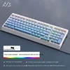 Sky blue side carving gradient star flower axis three models