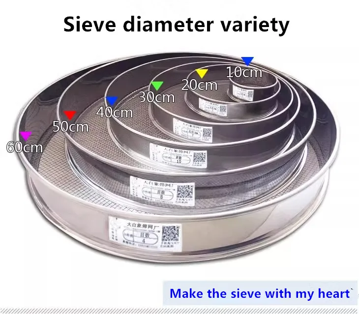 8 Inch (20cm) Lab Test Sieve – Wire Mesh Screen, Various Mesh Counts, Htong