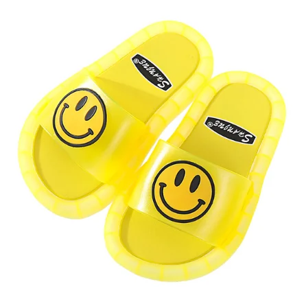 JOGHN, новинка, летние детские сланцы, крутые сандалии для мальчиков и девочек со светодиодной подсветкой, дизайнерские сандалии из ПВХ с открытым носком и улыбающимся лицом