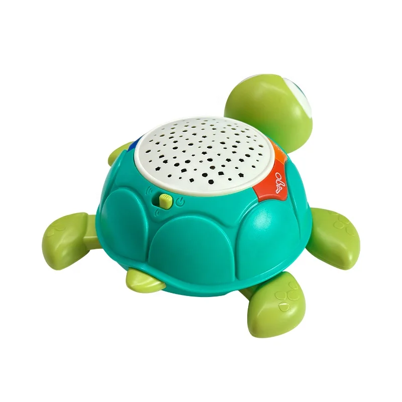 Early Learning Educational Toy Musical Crawling Turtle Baby's New Plastic Projector Toy Remote Controller Electric Power Source