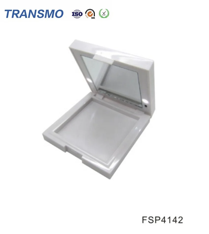 Gold Empty Custom Led Blush Compact Powder case Packaging clear square Pressed with