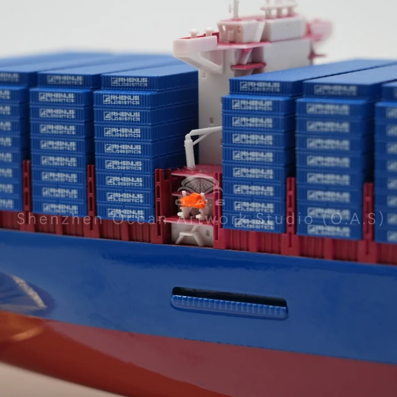 Our exquisite container ship model features authentic TS LINES design, inspired by classic Hong Kong Shipyard manufacturing standards.It accurately displays the professional lines plan of ship and detailed marine radar equipment with high simulation.Made of premium materials with fine craftsmanship, it is perfect for maritime exhibitions, corporate gifts, office decor and shipping collections.We support custom logos, colors and scales. Reliable factory production ensures stable quality, meeting customized and wholesale demands for marine industry clients.Amber@vesselmodel.com Tel: +86 18038048785