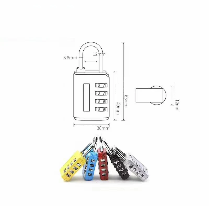 High Security Durable Luggage Locks 4 Digit Travel Combination Lock