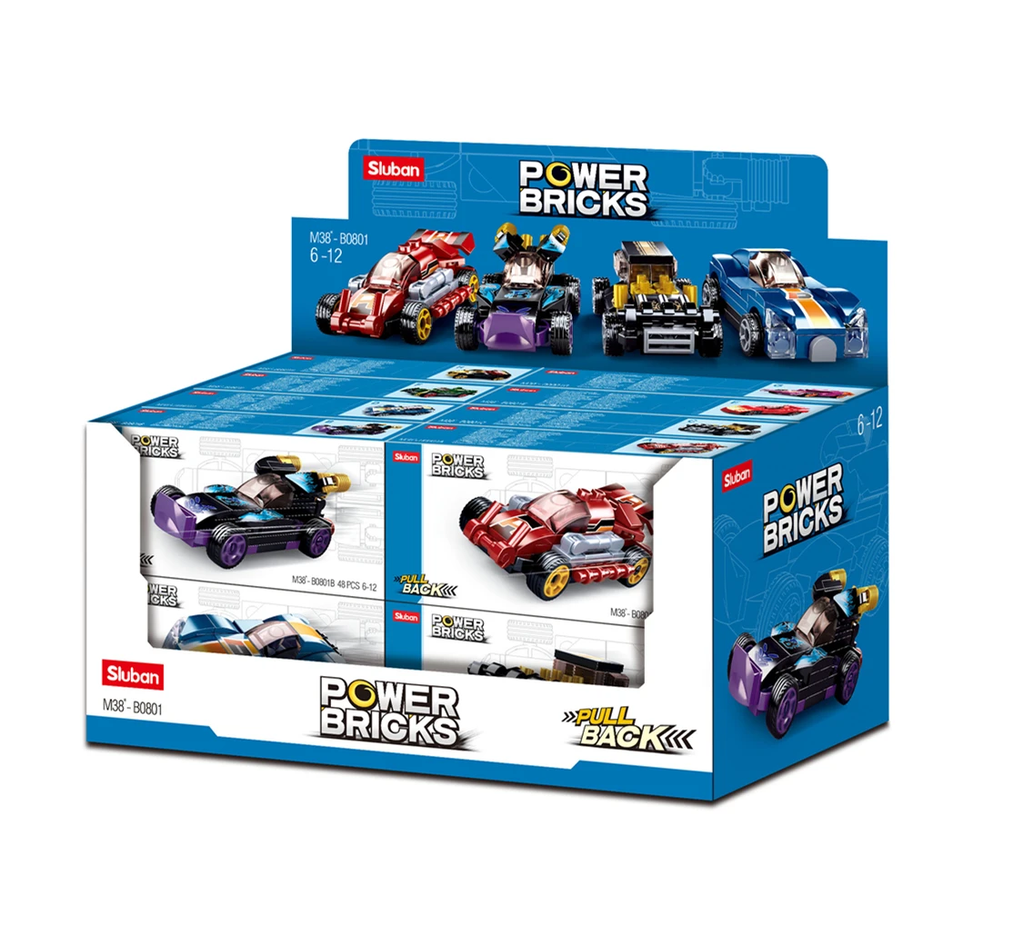 Sluban Building Blocks M38-b0801 Pull Back Cars 8pcs/set Small Gift ...