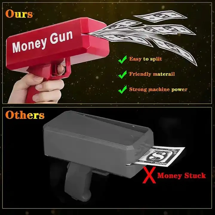 Money Gun Paper Playing Scary Monkey Toy Super Dollar Gun With 100pcs Play Money Cash Gun Party Props