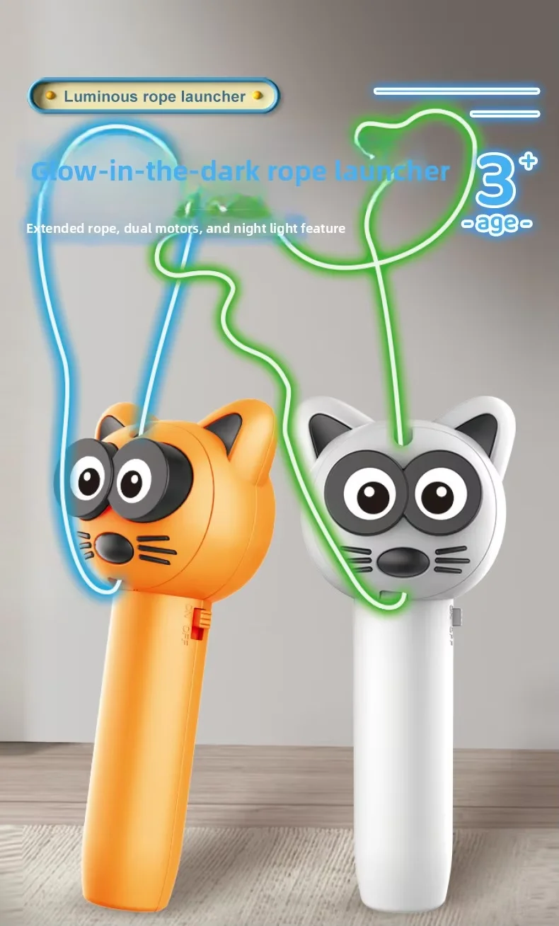 Luminous USB Charging Electric Cat Toy Automatic Rope Teaser Wand Funny Interactive Pet Toy details