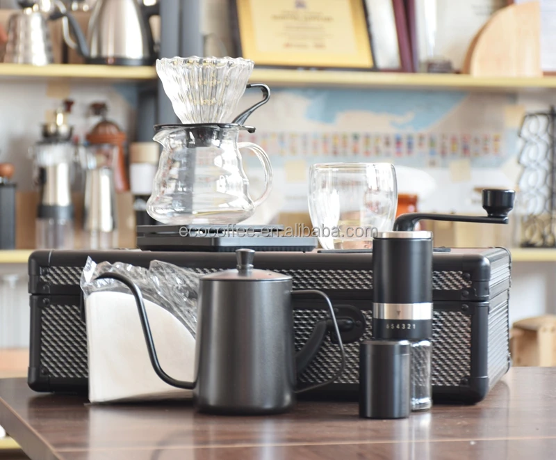 Fashion Portable Coffee Serving Set Grinder Scale With Timer Pour Over