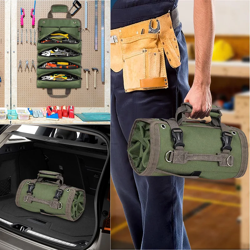 Tool Roll Bag Organizers- Heavy Duty Roll up Tool Bag Organizer Custom  Heavy Duty Portable Tool Bag
