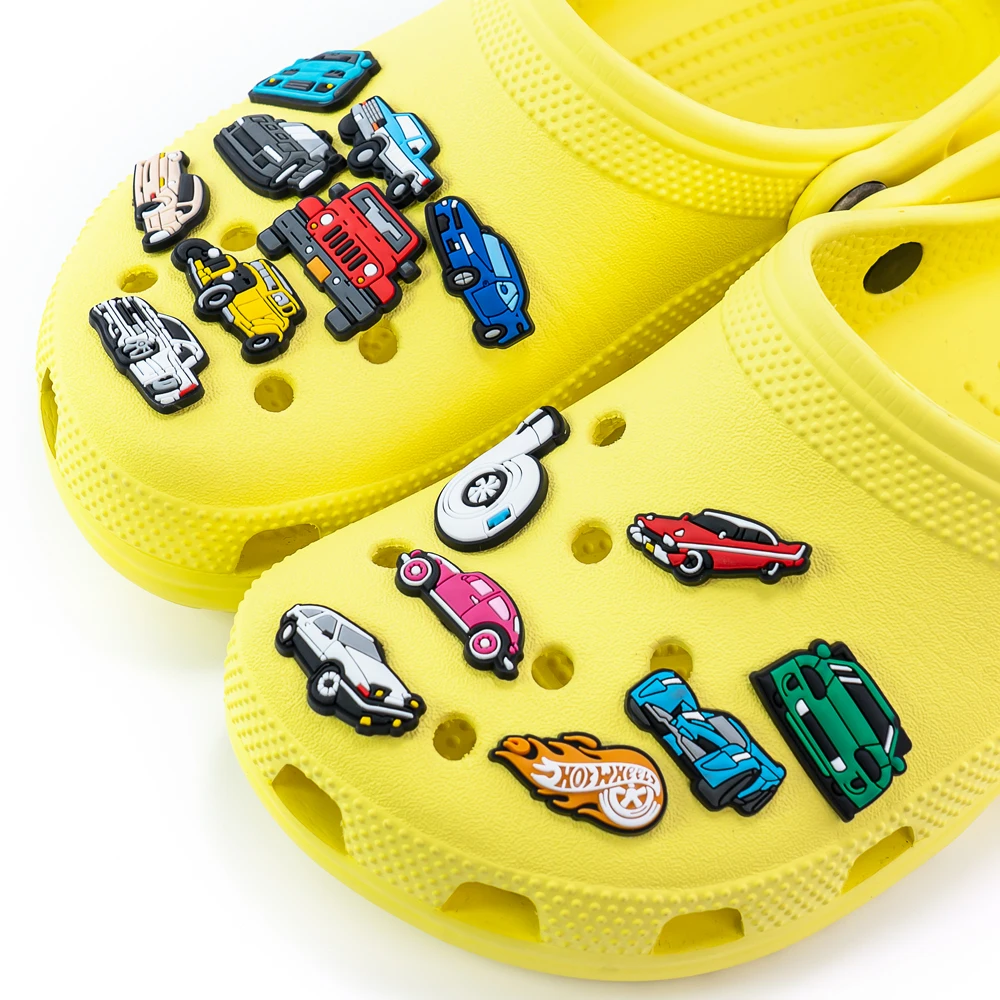 Manufacturer Factory Direct Custom Cartoon Shoe Charms Luxury logo Car  Wheel Shoe Charms 2D Sports Designer Accessories