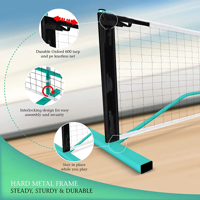 TPNS01B Retractable Pickle Ball Set Net and Tennis Net Set, Portable Pickleball Set With Net