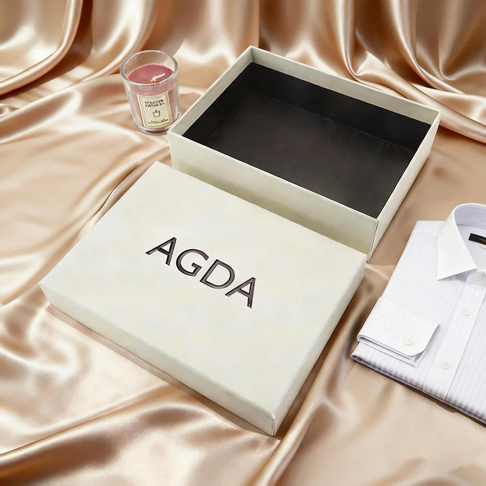 Coffret Écologique Haute Qualité pour Vêtements - En Carton Rigide et Recyclable avec Logo Personnalisé (Couvercle et Base Inclus)