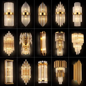 Modern Crystal Wall Lamps Set of Two Home Decor Wall Mounted Sconce Lighting Bedroom Corridor Living Room Stairs
