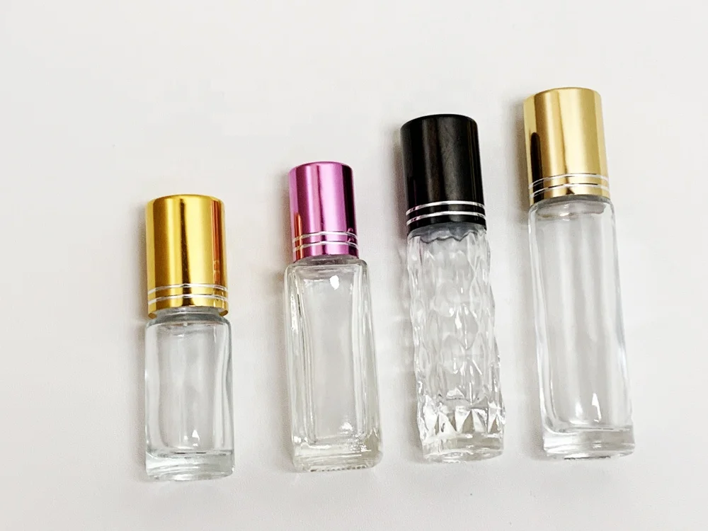 10 ml Clear Slim Round Glass Amber Bottle Perfume Bottles Essential Oil Glass Roll On Roller Bottle For Sale