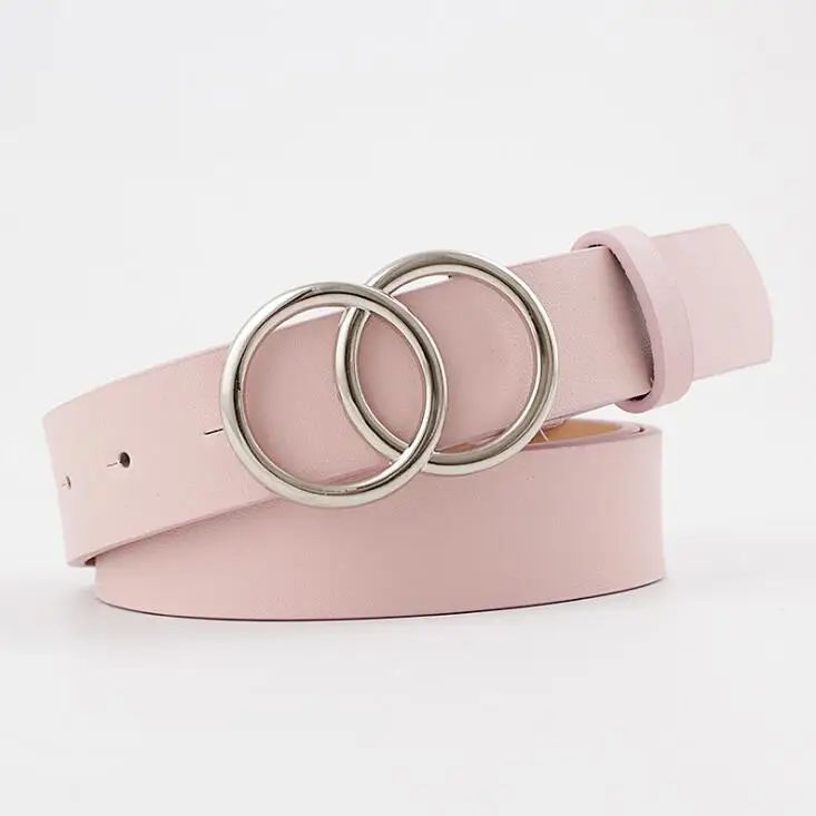 Double Ring Belts For Women Fashion Dress Jeans Belt PU Leather Metal  Buckle Heart Pin Waist Belts Lady Girls Leisure Waistband - AliExpress