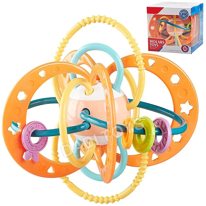 DADI Toys Factory Latest Design Colorful Kids Teething Toy Rattle BPA Free Teething Toy Baby Teething Ball