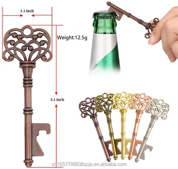 Metal Key shape Beer Bottle Opener Kitchen Accessories Vintage Keyring Opening Tools Antique Gifts for Guests