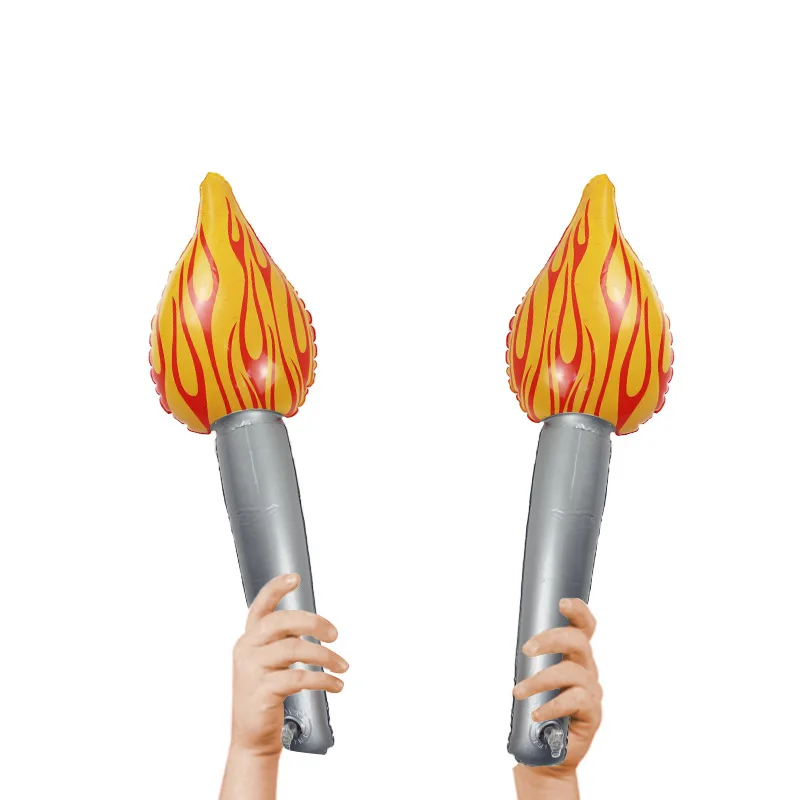 Eye-Catching Inflatable Flame Toy Party Torch Props Glowing Decorations Torch Sticks Cheer Games Accessories