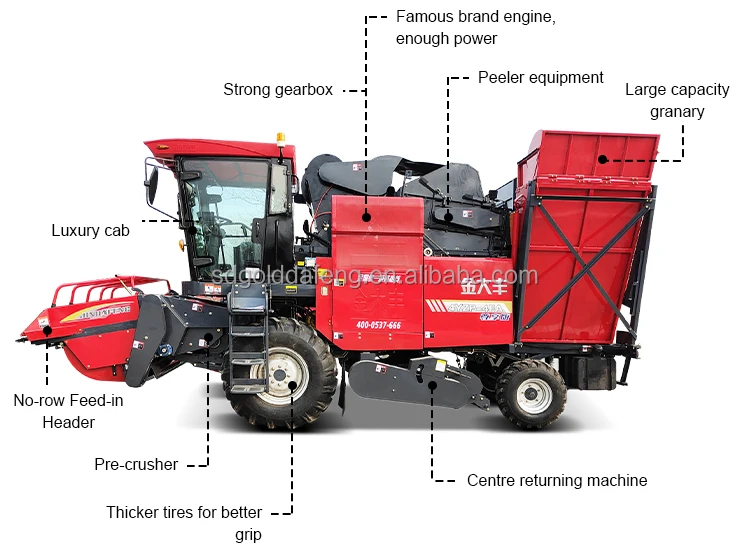 4 rows less working hours maize combine harvester used corn harvester