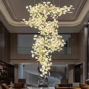 Modern Luxury Custom Large Chandelier Stair Chandelier Hotel High Ceiling Chandelier