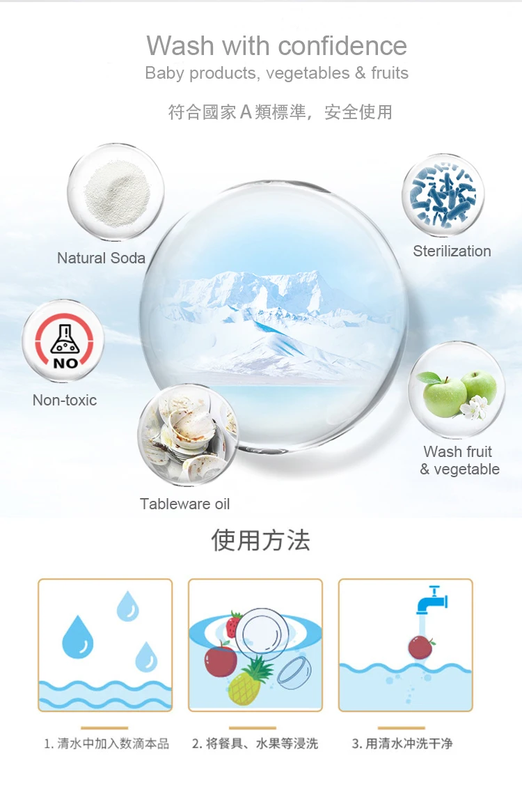 Multipurpose Liquid Soap Fruit And Vefetable Tableware Kitchen Cleaner Concentrate Liquid Dishwashing manufacture