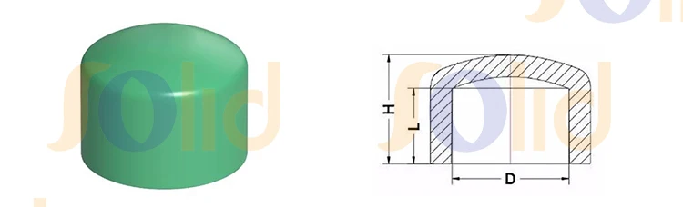 DIN8077/8078 Plastic Water Supply PPR Plumbing Fittings Plastic PPR Pipe End Cap