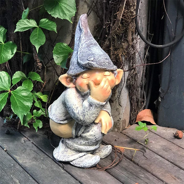 Funny Butt Naked Gnome Garden Statue  Stinky the Happy Little Boy Sculpture Perfect Gnome for Home Patio Garden Decor