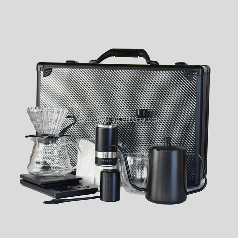 Fashion Portable Coffee Serving Set Grinder Scale With Timer Pour Over